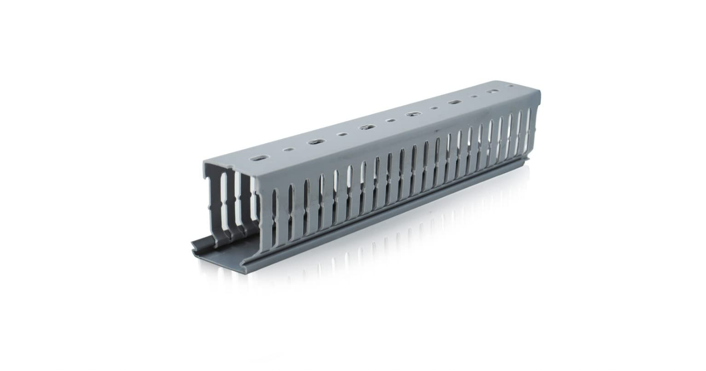 GLOBOMOTIVE 1U 22 Slot-Cable Rack Mount Horizontal Cable Management Duct Raceway Kit to Hide Cables | Wires for Computers | Desks and Shelves (Pack of 2)